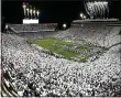  ?? ASSOCIATED PRESS FILE ?? The Penn State Marching Band plays before a 2016game against Ohio State in State College. The Lions have another White Out scheduled and another Big Ten power visiting on Saturday night.