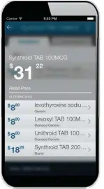  ??  ?? The ScriptHub Plus app alerts a customer when a physician has prescribed a medication and offers the price for the drug under their insurance plan at the location requested, as well as cheaper alternativ­es.