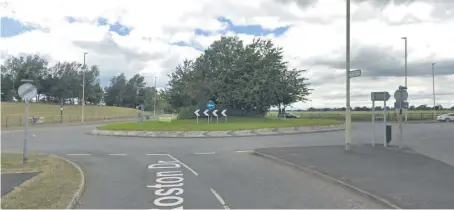  ??  ?? The Triumph roundabout on the A47 in Hinckley, viewed from the Roston Drive approach. Picture: Google.