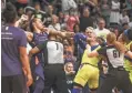  ??  ?? Mercury center Brittney Griner and Wings forward Kristine Anigwe were ejected after a fight Aug. 10, 2019