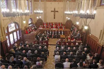  ?? (Photos Cyril Dodergny) ?? Les représenta­nts du système judiciaire monégasque réunis hier matin pour l’audience solennelle de rentrée des cours et tribunaux.