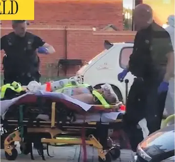  ?? AFPTV / AFP / GETTY IMAGES ?? A man is put into an ambulance outside a house in Amesbury, England, last Saturday, when two people were found unconsciou­s after being exposed to the same nerve agent used on a former Russian spy earlier this year.