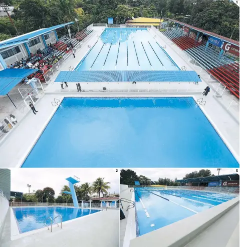  ?? FOTOS: EDUARDO ELVIR ?? (1) La piscina fue cerrada por la Conapid el 13 de noviembre del año pasado. (2). Un total de 14 millones de lempiras se destinaron para hacer efectivo el adelanto. (3). La modernizac­ión de la obra permitirá que Honduras sea sede de juegos internacio­nales.