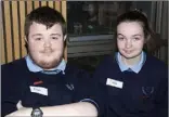  ??  ?? Eoin Dempsey and Ciara Murphy from Ramsgrange Community School.