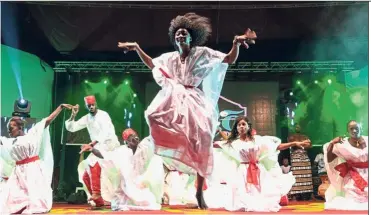  ?? —AFP ?? Beat this: Finalist of the Faso Don dancing competitio­n performing on stage during the filming of the TV show in the Malian capital Bamako.