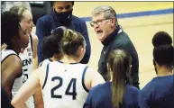  ?? David Butler II / Associated Press ?? The NCAA announced Monday it plans to play the entire 2021 Division I women’s basketball tournament in one location, a plan that UConn coach Geno Auriemma supports.