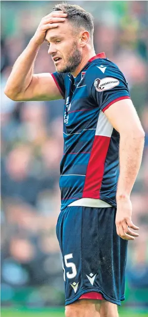  ??  ?? DEJECTED: Ross County’s Keith Watson during Saturday’s thrashing at Celtic