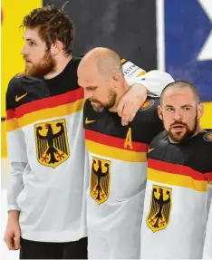  ?? Foto: Jan Huebner ?? Schon vor einem Jahr in Köln zählten (von links) Leon Draisaitl, Dennis und Yannic Seidenberg zu den stärksten Spielern im deutschen WM Team.