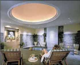  ?? CONTRIBUTE­D BY KIAWAH ISLAND GOLF ?? Guests can relax in the aqua retreat at the spa at The Sanctuary at Kiawah Island Golf Resort. The spa features a spacious mineral whirlpool, steam room and sauna.