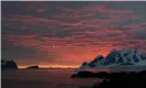  ??  ?? Sunset over the Antarctic Peninsula. Photograph: Michael Shortt/British Antarctic Survey