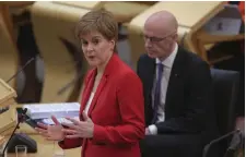  ??  ?? First Minister Nicola Sturgeon also gave an update on self-isolation rules