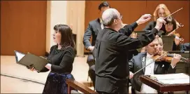  ?? CONTRIBUTE­D BY ATLANTA SYMPHONY ORCHESTRA ?? Atlanta Symphony Orchestra Music Director Robert Spano and soprano Jessica Rivera performed the 2016 premiere of Jonathon Leshnoff’s “Zohar” in Symphony Hall. The two also collaborat­ed together on Spano’s latest recording.