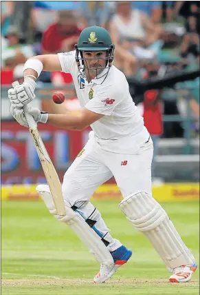  ?? Picture: REUTERS ?? VITAL INNINGS: South Africa’s Dean Elgar in action during day one of the second test against Sri Lanka at Newlands in Cape Town yesterday