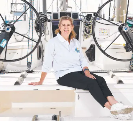  ??  ?? Race officer Jennifer Birdsall ahead of the Sealink Magnetic Island Race Week. Picture: Shae Beplate