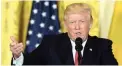  ?? PICTURE: AP ?? KEY DECISION: US President Donald Trump speaks at the White House.