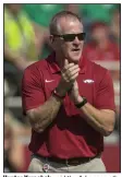  ?? (NWA Democrat-Gazette/Ben Goff) ?? Hunter Yurachek said the Arkansas athletes are taking their responsibi­lities seriously concerning the pandemic. “They feel that their seasons are imminent and they don’t want to do anything that hurts that,” he said.