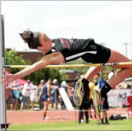  ?? JOHN BLAINE — FILE PHOTO — FOR THE TRENTONIAN ?? Allentown’s Kassidy Mulryne won the Group III high jump on Saturday.