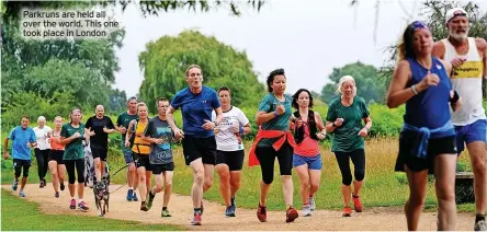  ?? ?? Parkruns are held all over the world. This one took place in London