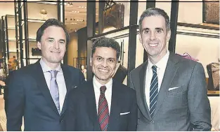  ??  ?? Rudyard Griffiths, Fareed Zakaria and Holt Renfrew’s Mark Derbyshire
at the Holt Renfrew Men Salon Speaker Series