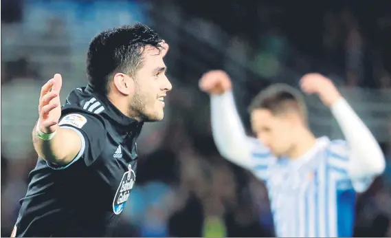  ??  ?? Maxi Gómez firmó el gol de la victoria para el Celta. El delantero uruguayo demostró una vez más su olfato hacia puerta y dio los tres puntos al equipo de Unzué FOTO: EFE