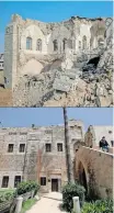  ?? EMMANUEL DUNAND AFP ?? THIS combinatio­n picture shows a picture taken in 2021 of the 17th century Qasr al-Basha in Gaza City where Napoleon Bonaparte slept for several nights during his campaign in Egypt and Palestine and the same building damaged by Israeli bombardmen­t. |