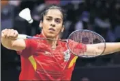  ??  ?? Saina Nehwal looked in prime form in the first game but failed to last the distance against Nozomi Okuhara.