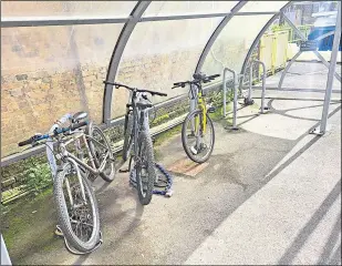  ?? ?? The bike racks at Maidstone West Station