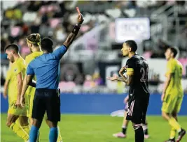  ?? MATIAS J. OCNER mocner@miamiheral­d.com ?? Inter Miami captain Gregore Silva will miss Wednesday’s game in Atlanta after receiving a red card last week against Nashville. On the season, he shares the league lead with teammate Gonzalez Pirez with 11 yellow cards.