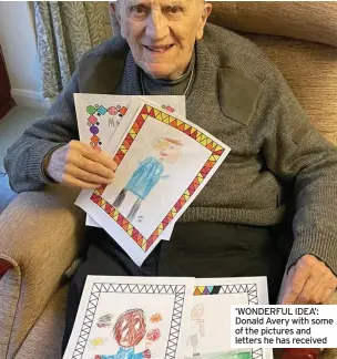  ??  ?? ‘WONDERFUL IDEA’: Donald Avery with some of the pictures and letters he has received