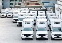  ?? INFORMATIO­N MINISTRY ?? Vehicles for transporti­ng vaccines to be handed over to capital-provincial health department­s on March 10.