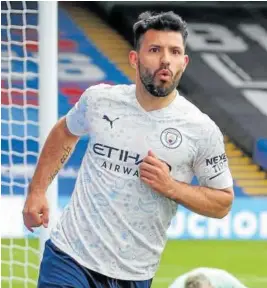  ?? Foto: Efe ?? Agüero celebra el tanto que anotó este fin de semana.