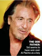  ??  ?? THE ODD
FATHER: Sid seems to have won over Al Pacino as a boy