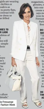  ??  ?? Ines de la Fressange at Paris Fashion Week