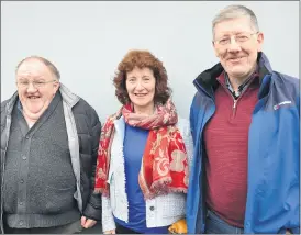  ?? (Pic: John Ahern) ?? RIGHT: HAPPY CUSTOMERS: Eamonn Noonan, left, with Carmel and Pat Clancy, who supported last Sunday’s ‘ Big Breakfast’ fundraiser in Burncourt.