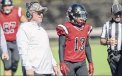  ?? James Franco / Special to the Times Union ?? RPI football coach Ralph Isernia, left, shown during a game against Rochester last fall, lauded his players for being patient.