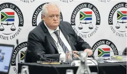  ?? Picture: ALAISTER RUSSELL/THE SUNDAY TIMES ?? FORTHRIGHT: Former facilities management company Bosasa, Angelo Agrizzi, testifies at the Commission into State Capture in Parktown, Johannesbu­rg, on Wednesday.