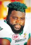  ?? AL CHAREST/FILES ?? Offensive lineman Derek Dennis signed with the Stampeders Friday.