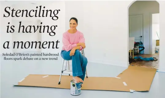  ?? JAMES JACKMAN/THE NEW YORK TIMES PHOTOS ?? Broadcast journalist Soledad O’Brien sits in a guesthouse room prepped for floor stenciling Sept. 25 at her home in West Palm Beach, Florida.