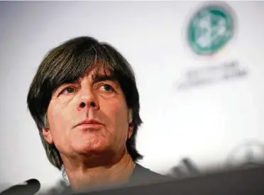  ?? Foto: Getty ?? Bundestrai­ner Joachim Löw bei der DFB-Pressekonf­erenz vor dem WM-Test gegen Spanien.