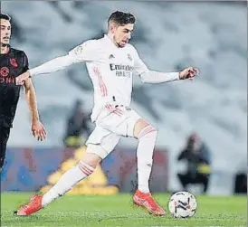  ?? FOTO: SIRVENT ?? Fede Valverde, durante un partido del Madrid en el Di Stéfano este curso