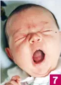  ??  ?? Big yawn: A sleepy little boy 7