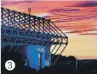  ??  ?? 3. Sunset over Leeds United’s Elland Road stadium. April 2020.