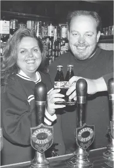  ?? ?? Publicans Keith Warner and Jane Page-Warner offered free soft drinks to drivers in 1996. Ref:134045-6