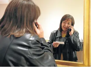  ?? Esa Alexander/Sunday Times ?? Mirror, mirror: Patricia de Lille shortly before her media conference at the Cullinan Hotel on Tuesday after she was ousted as Cape Town mayor by the DA. /