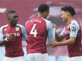  ?? Picture: Getty Images ?? ONE-UP. Aston Villa’s Ollie Watkins (right) celebrates after scoring the winner against Arsenal.