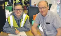  ??  ?? Trainee Rachael Thomson with Argyll Training’s Peter Darling.