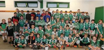  ??  ?? Young players from St Molaise Gaels who took part in a training session with Galway hurler Joe Canning.