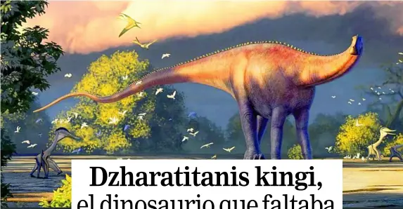  ?? EUREKALERT ?? Ilustració­n que recrea al dinosaurio descubiert­o