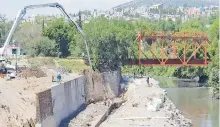  ?? ROSALÍA MALDONADO ?? Aspecto de las obras que realiza Conaisa en río Tula