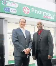  ?? Picture: FREDLIN ADRIAAN ?? NEW PARTNERS: Klinicare Pharmacies managing director Deon Schoeman and SPAR Group Eastern Cape managing director Conrad Isaac at Pharmacy at SPAR at Brighton Square shopping centre in New Brighton